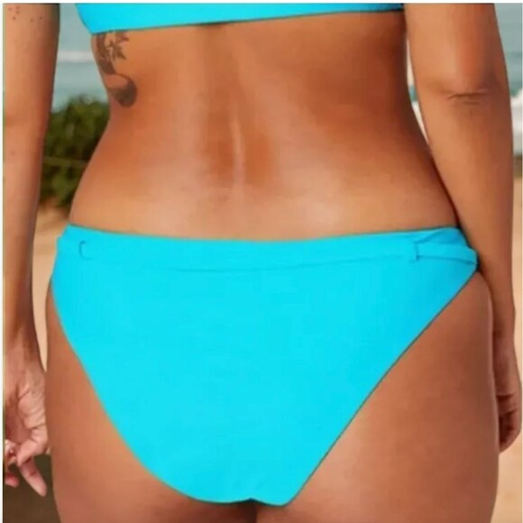 Andie Swim The Riviera Bikini Bottom Flat Belt Bright Blue Size Extra Small NWT - Picture 2 of 6